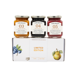 Cartone regalo con 3 composte di frutta limited edition 220g Nr.01-03-04