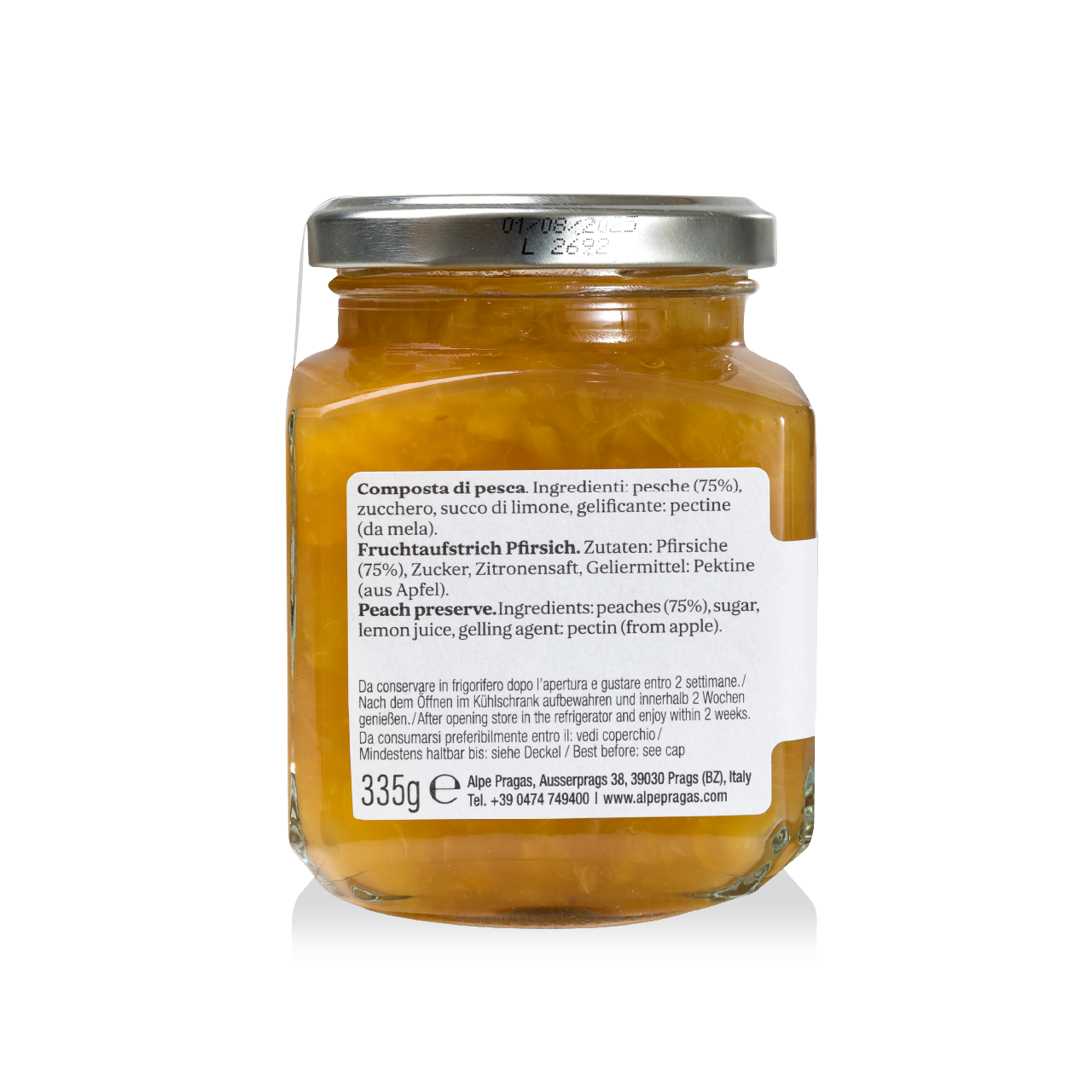 aufbewahrung pfirsiche Fruchtaufstrich Pfirsich 335g – Alpe Pragas