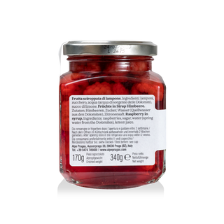 Alpe Pragas, Frutta sciroppata Lampone 340g